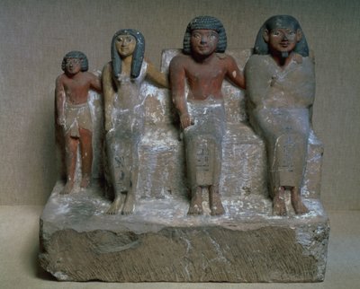 Statuette of a family group by Egyptian